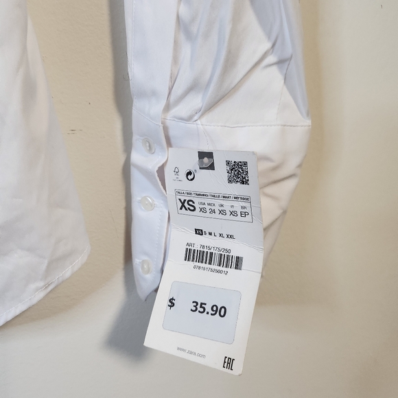 Zara White Button-Up Shirt - Picture 6 of 6